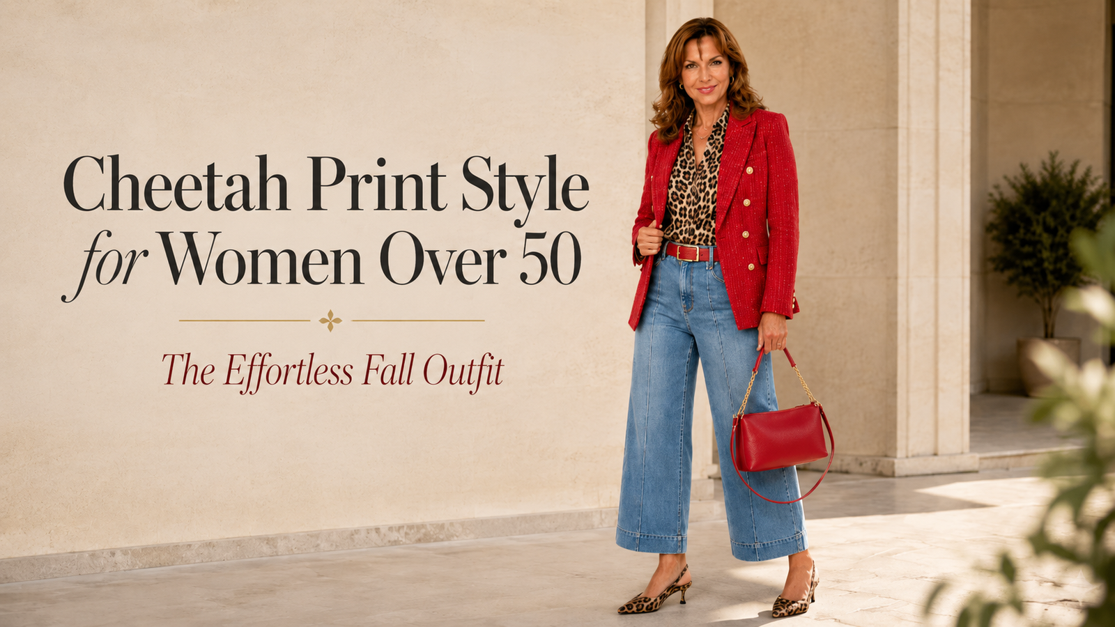 Cheetah Print Outfit for Women Over 50: A Polished Red + Denim Formula