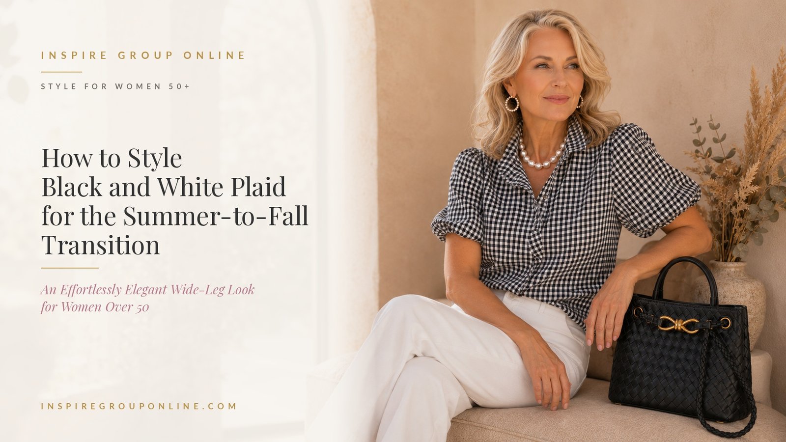 How to Style Black and White Plaid for the Summer-to-Fall Transition
A Crisp, Elegant Wide-Leg Look for Women Over 50