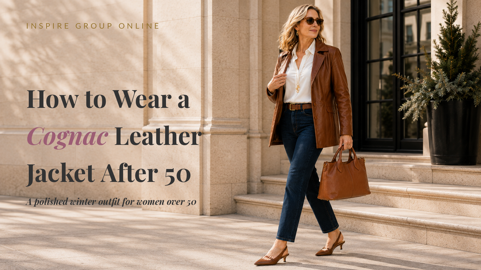 How to Wear a Cognac Leather Jacket After 50